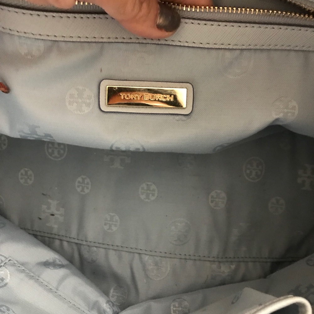 Authentic Tory Burch bag light blue&grey finishes